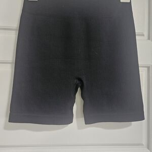 Ribbed High-Rise Black Bike Shorts NWOT